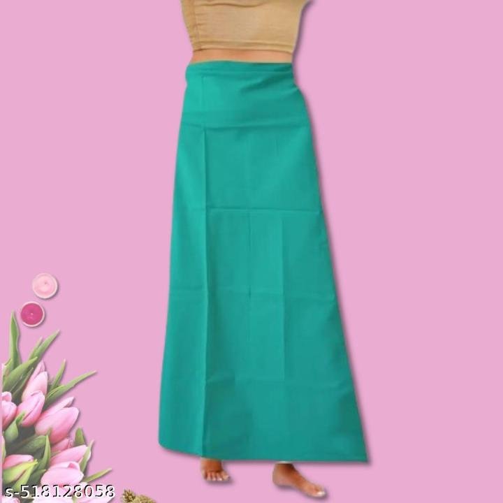 SRI AMS WOMENS COTTON PETTICOAT 8 PART (EMBROIDERY DESIGN ,RELIANCE GREEN )