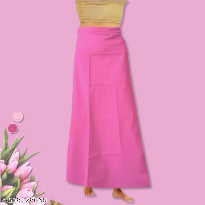 SRI AMS WOMENS COTTON PETTICOAT 8 PART (EMBROIDERY DESIGN ,PINK)