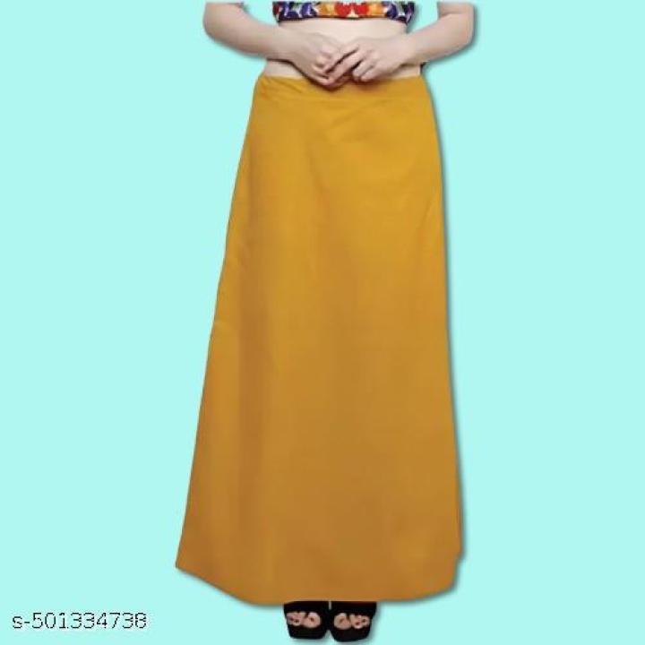 SRI AMS WOMENS COTTON PETTICOAT 8 PART (LACE  DESIGN, COLOR- GOLD)